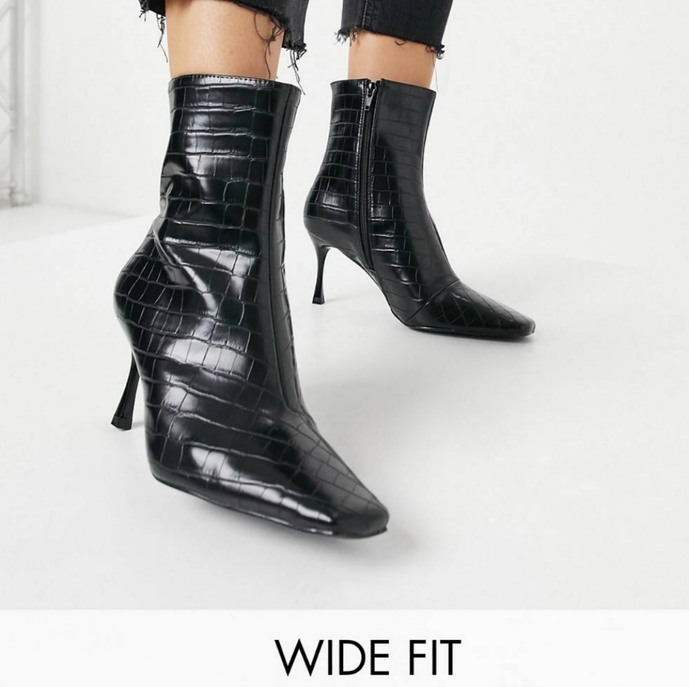 ASOS Brand: Ankle Boots in Black Croc
